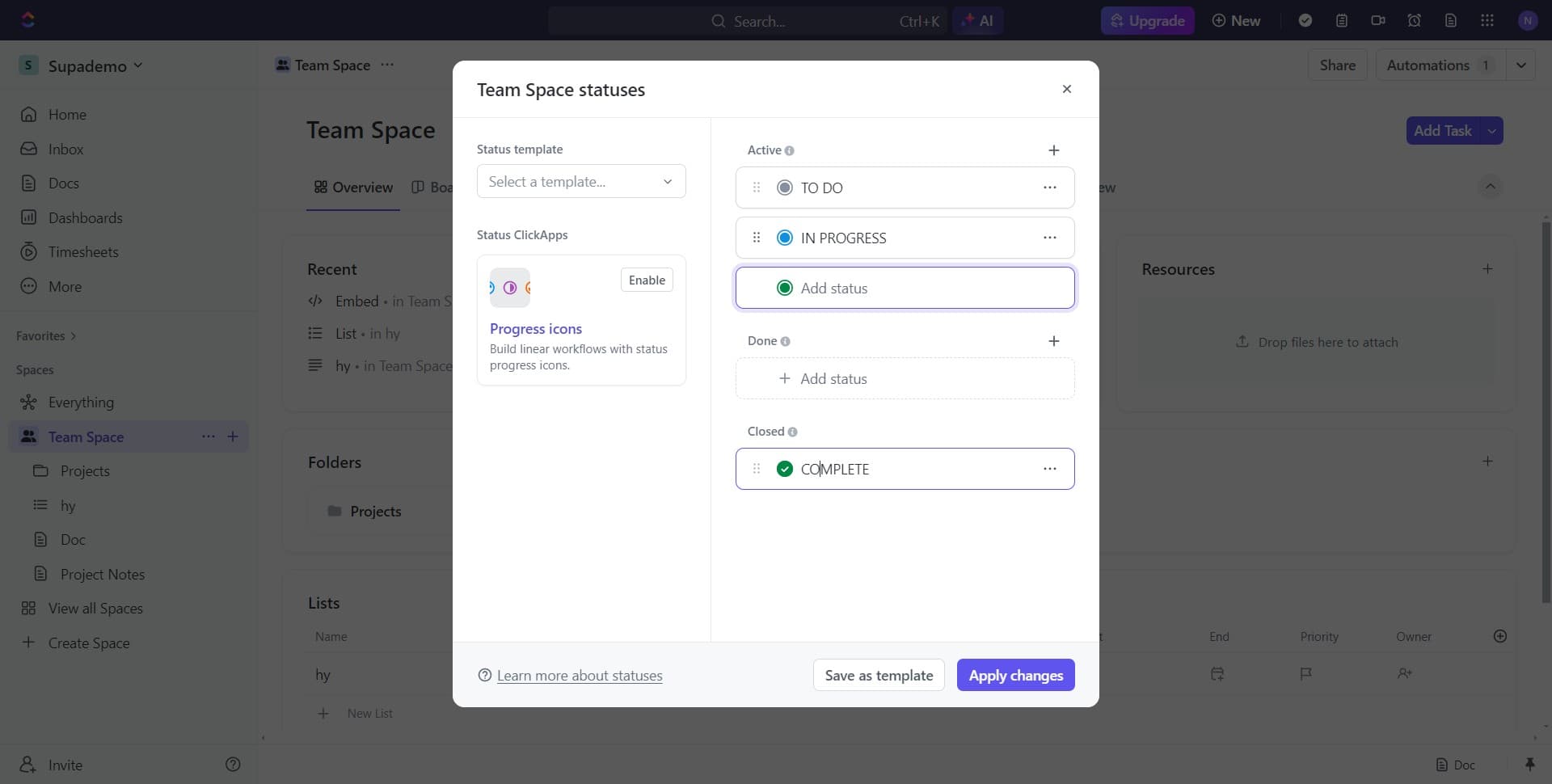 How to Set Task Status in ClickUp | Step-by-Step