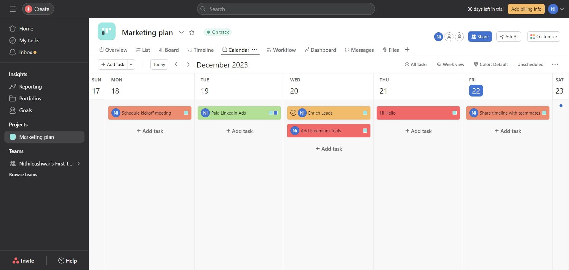 Select the Enrich Leads task