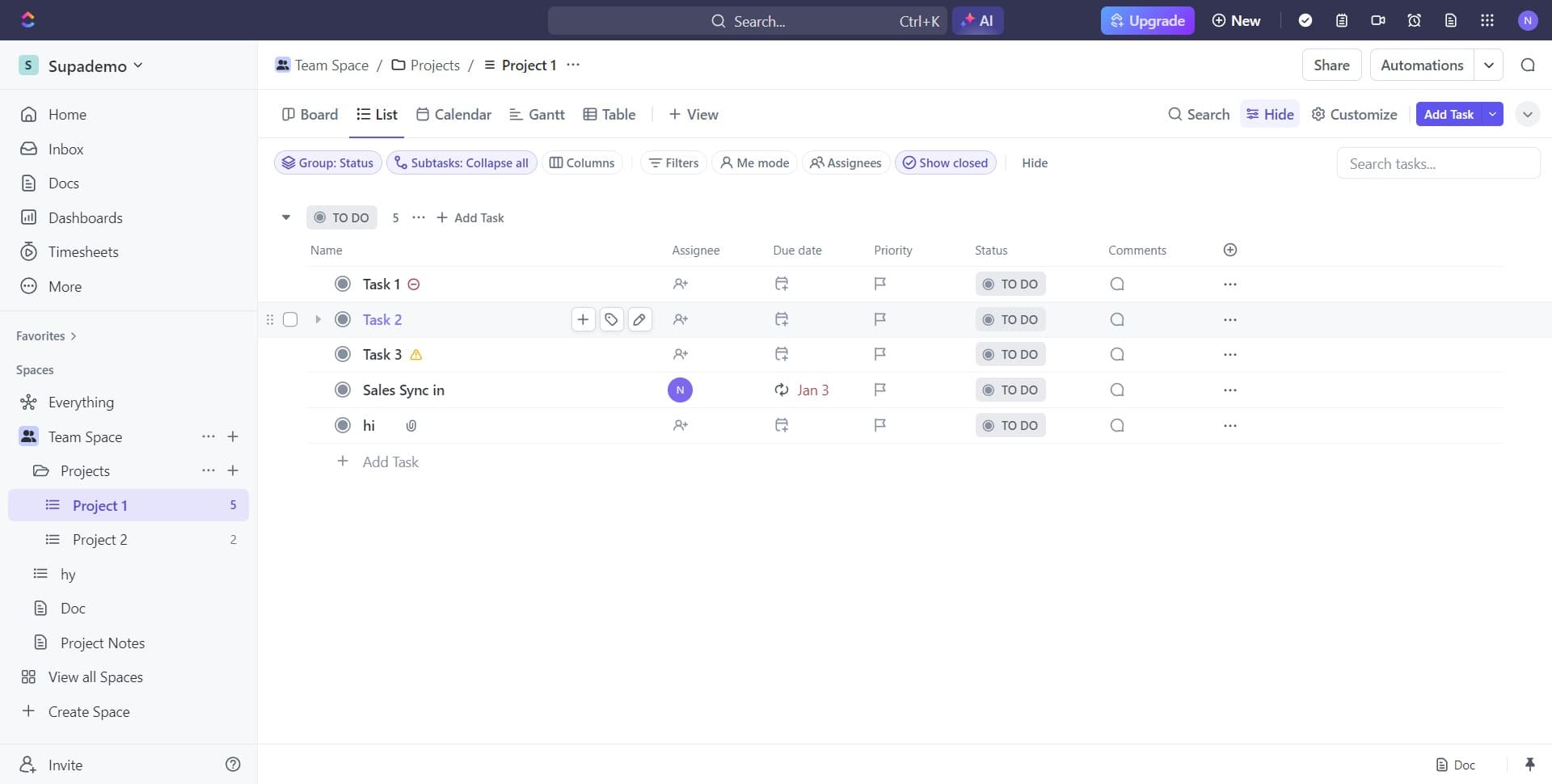 Select the task you want to edit