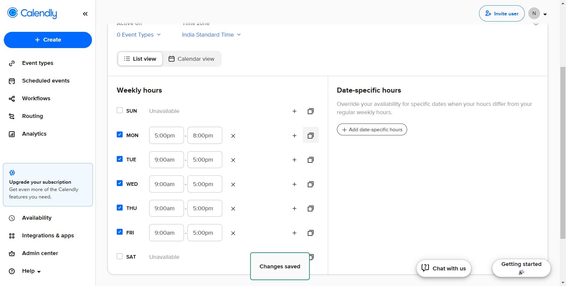 Confirm time configuration