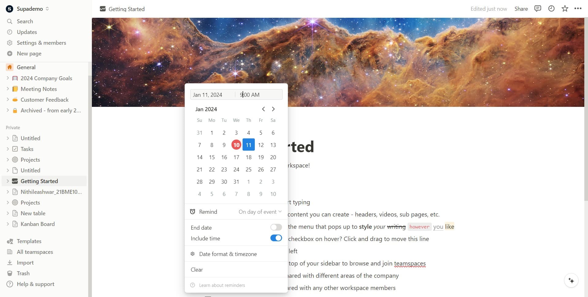 Access advanced reminder settings