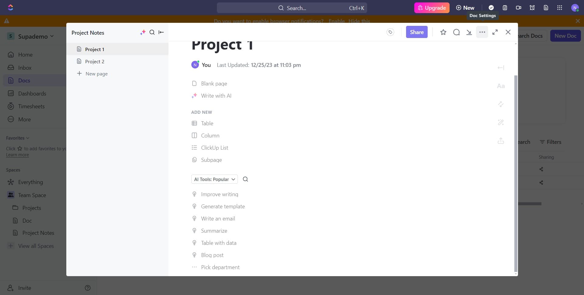 Access sharing options