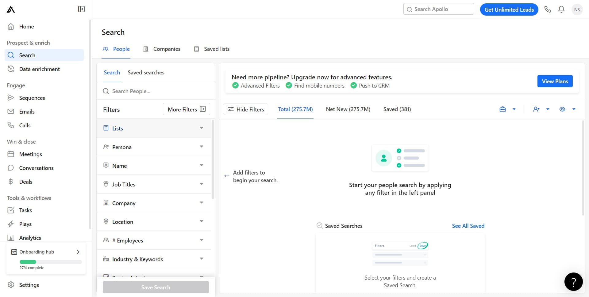 Select your search parameters