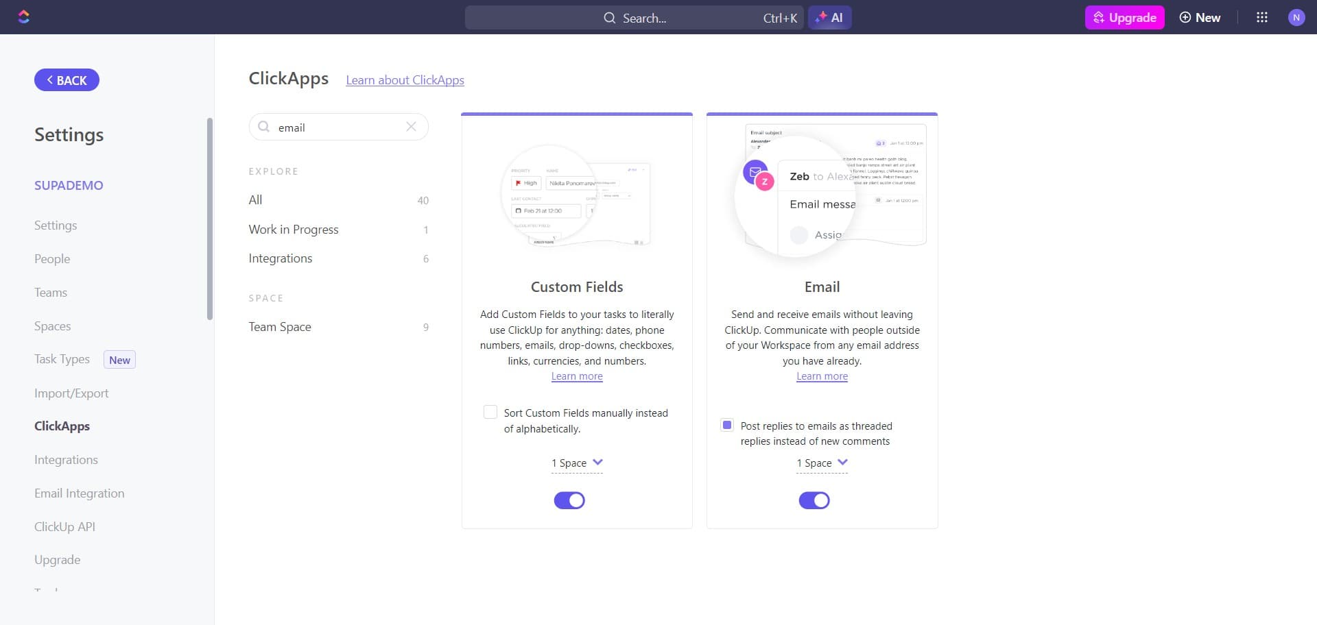 Return to the main menu