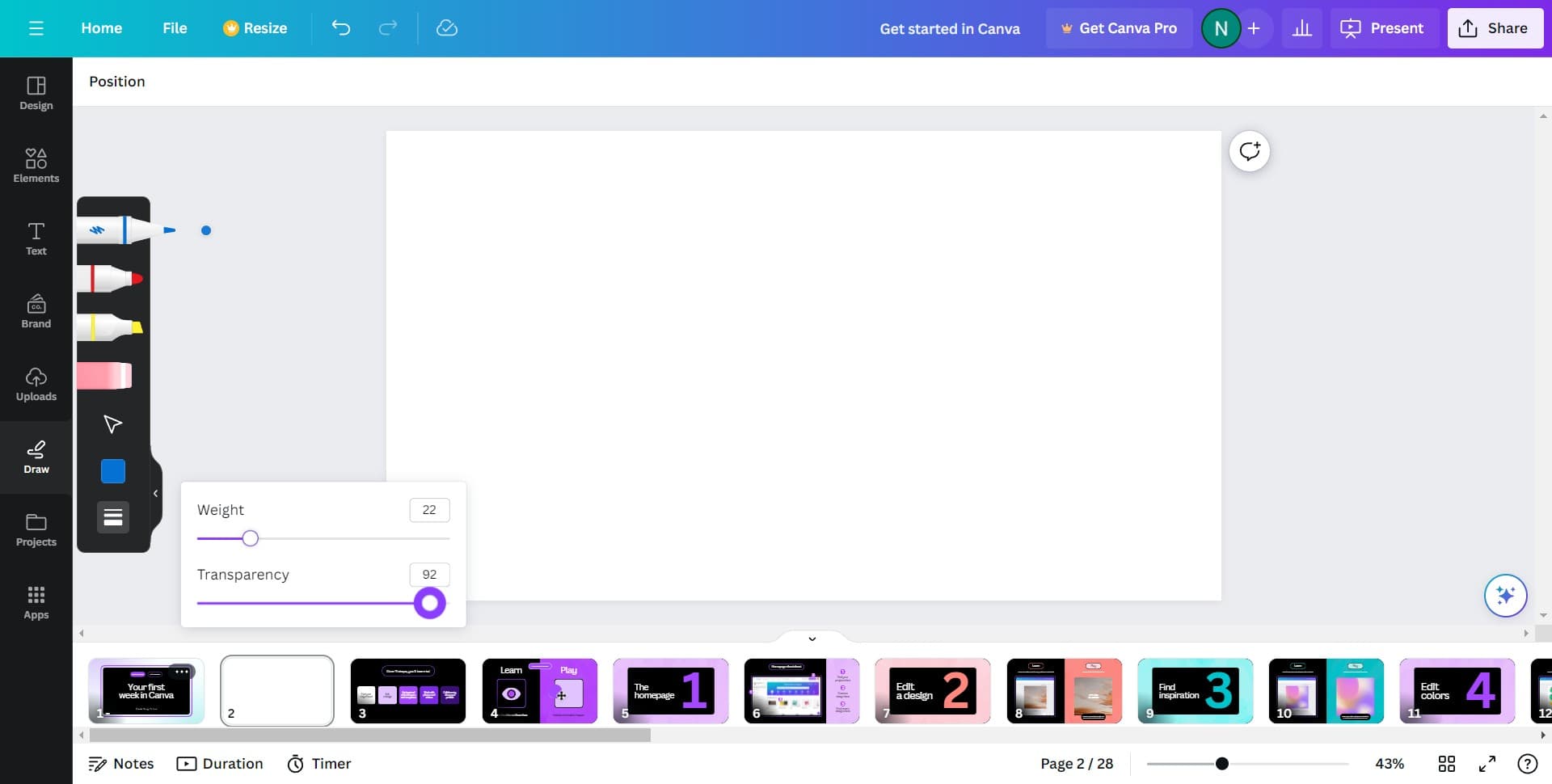 Draw your line on the canvas