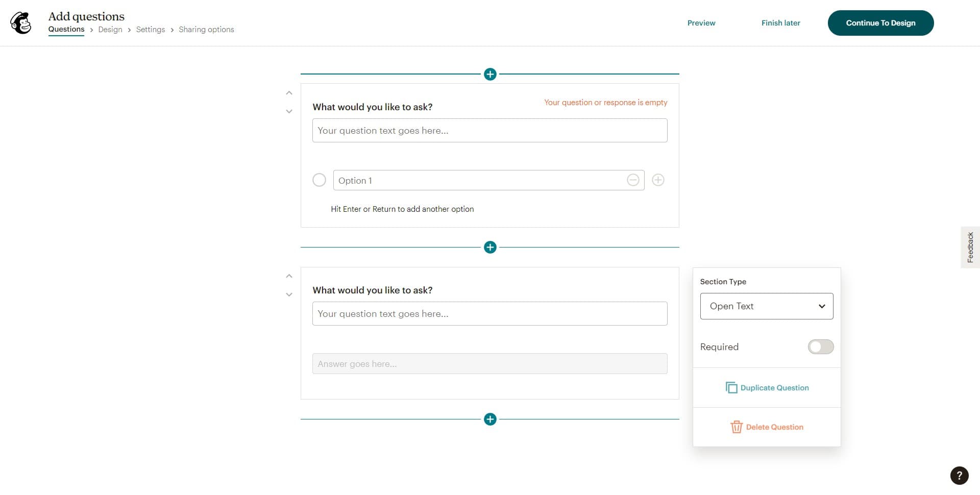 Continue to design phase