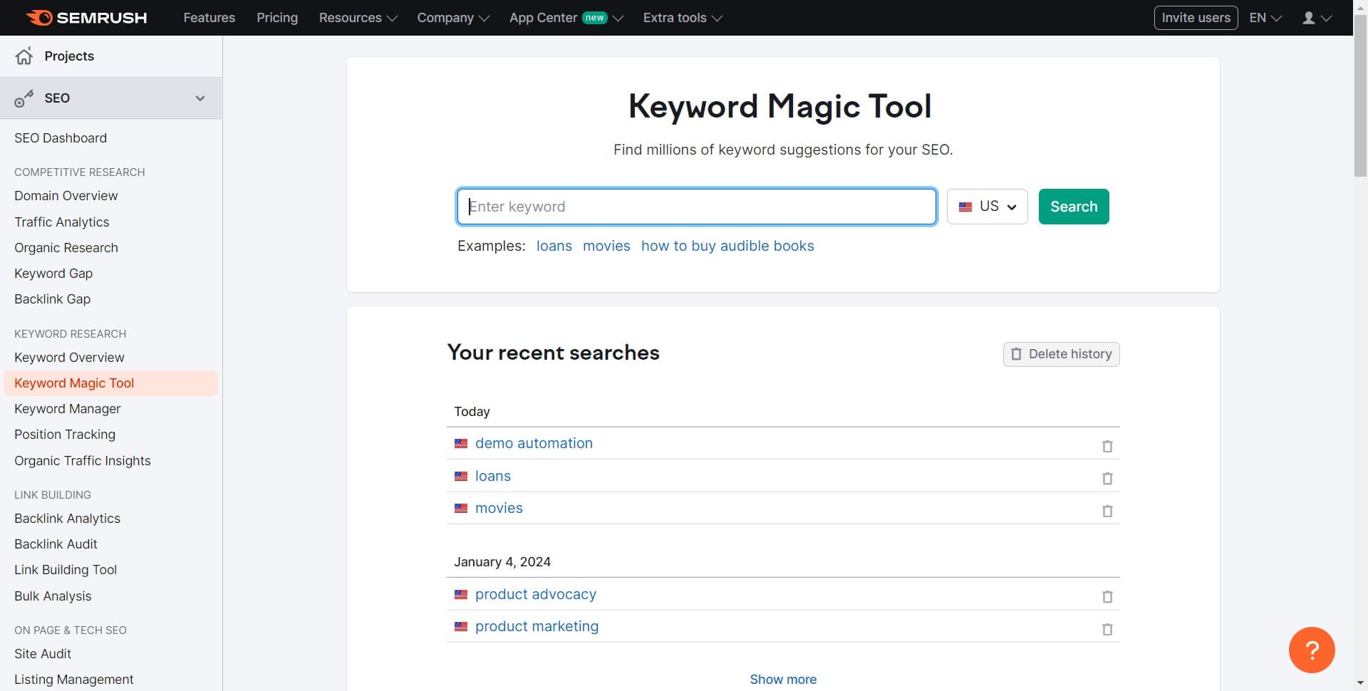 Enter your target keyword