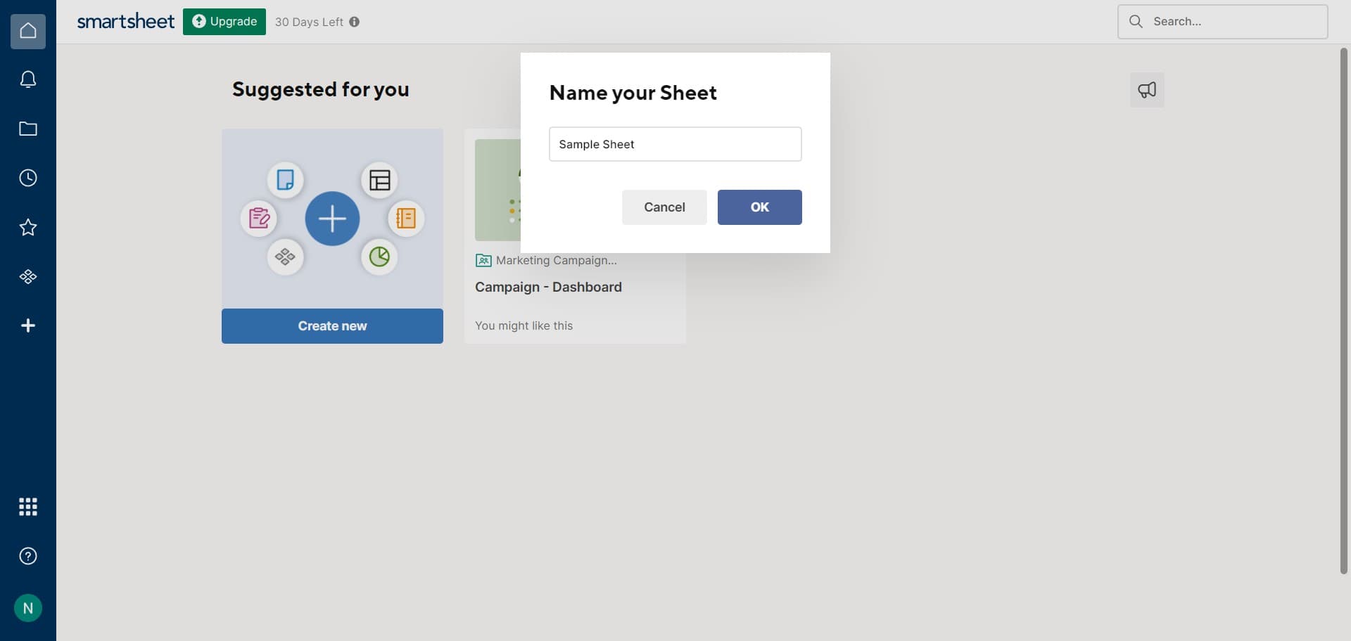 Confirm with OK button