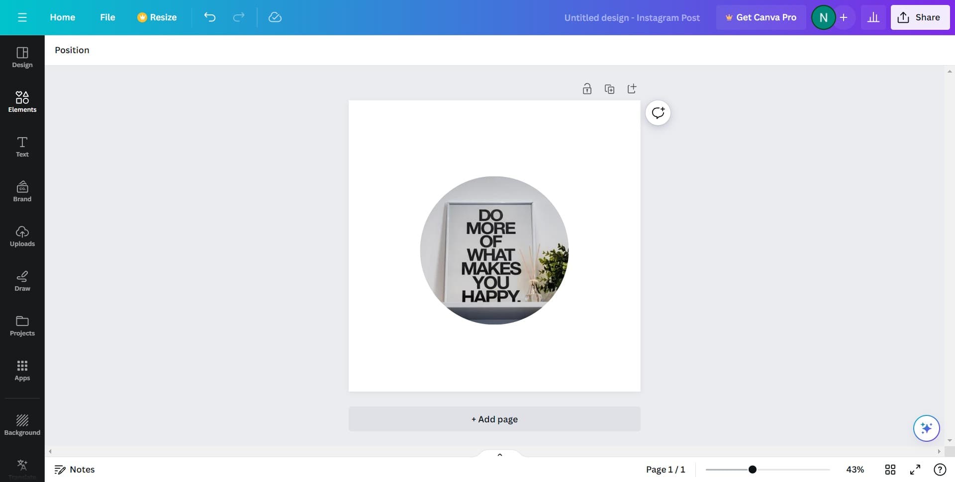 Open the graphics menu