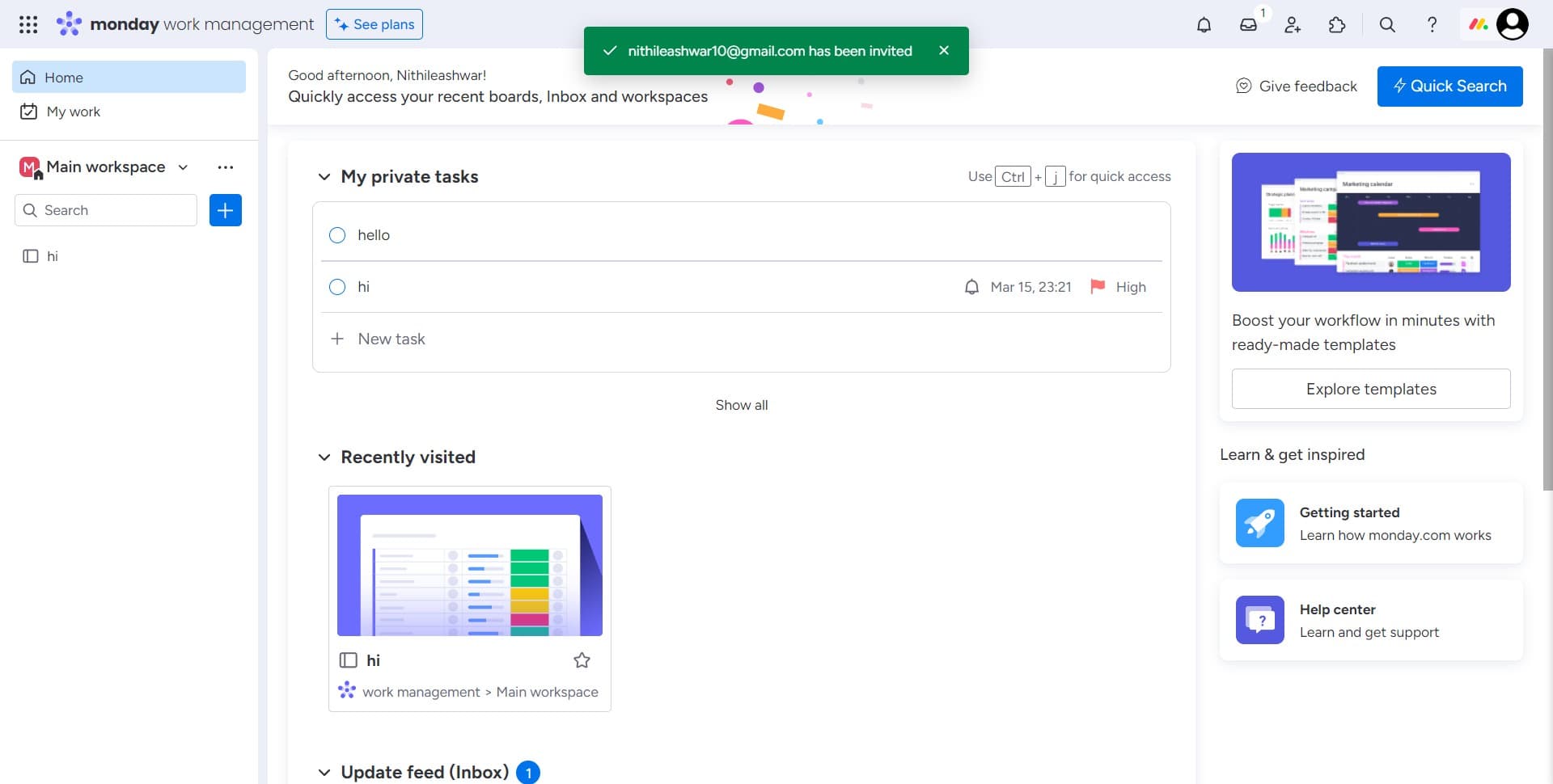 Select the user profile