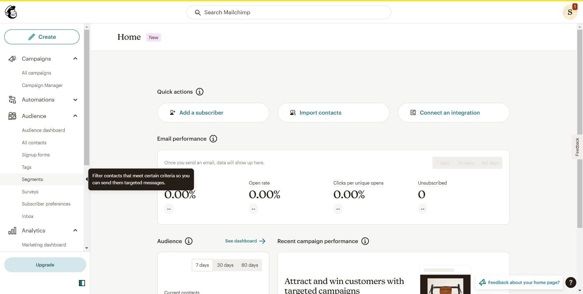 Navigate to Segments