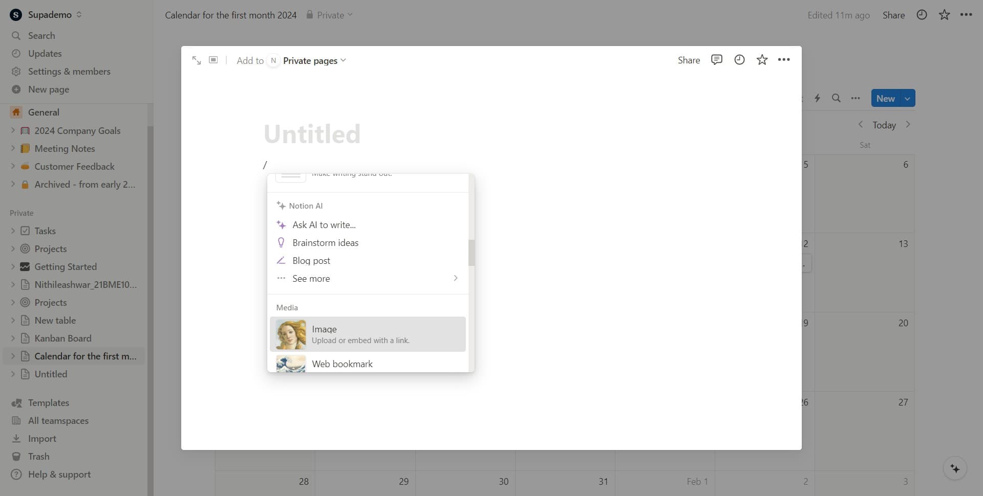 Open Image Upload Options