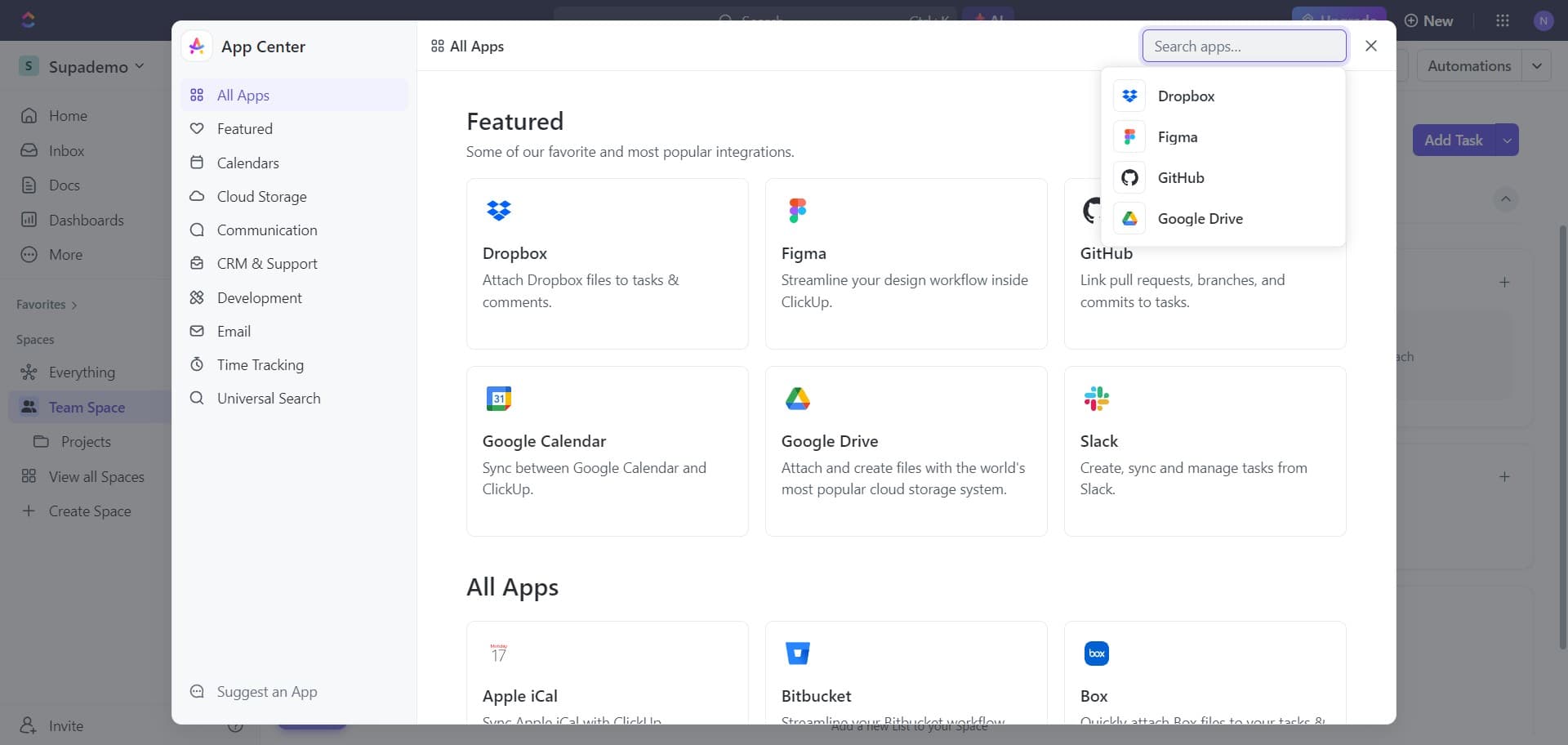Select the Gmail integration