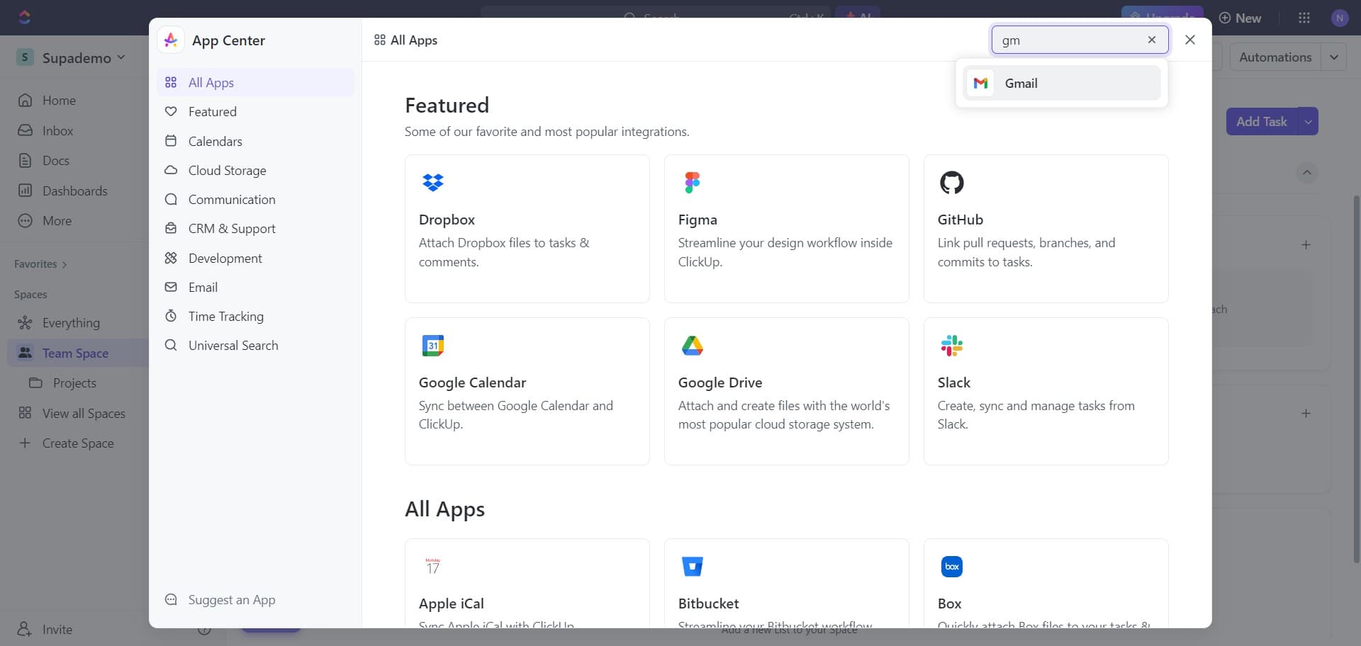 Access Gmail in the app library