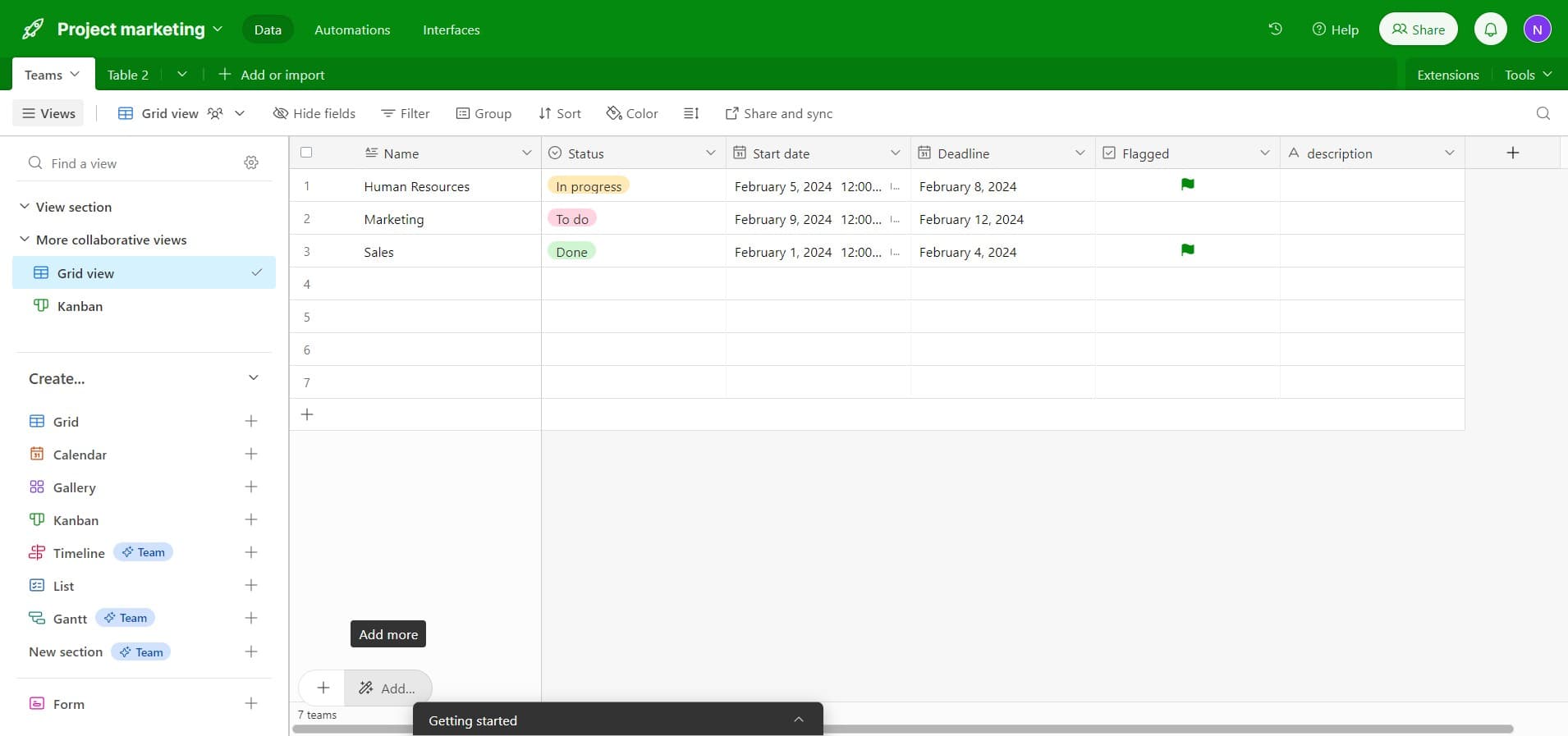 Click on the Add button