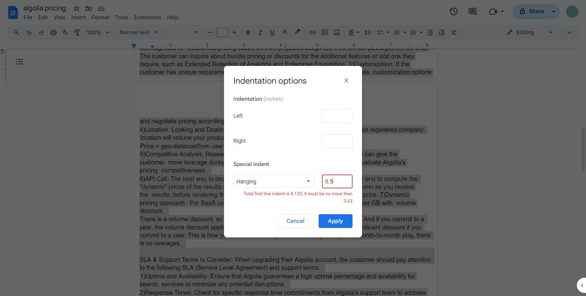 Click to finalize settings
