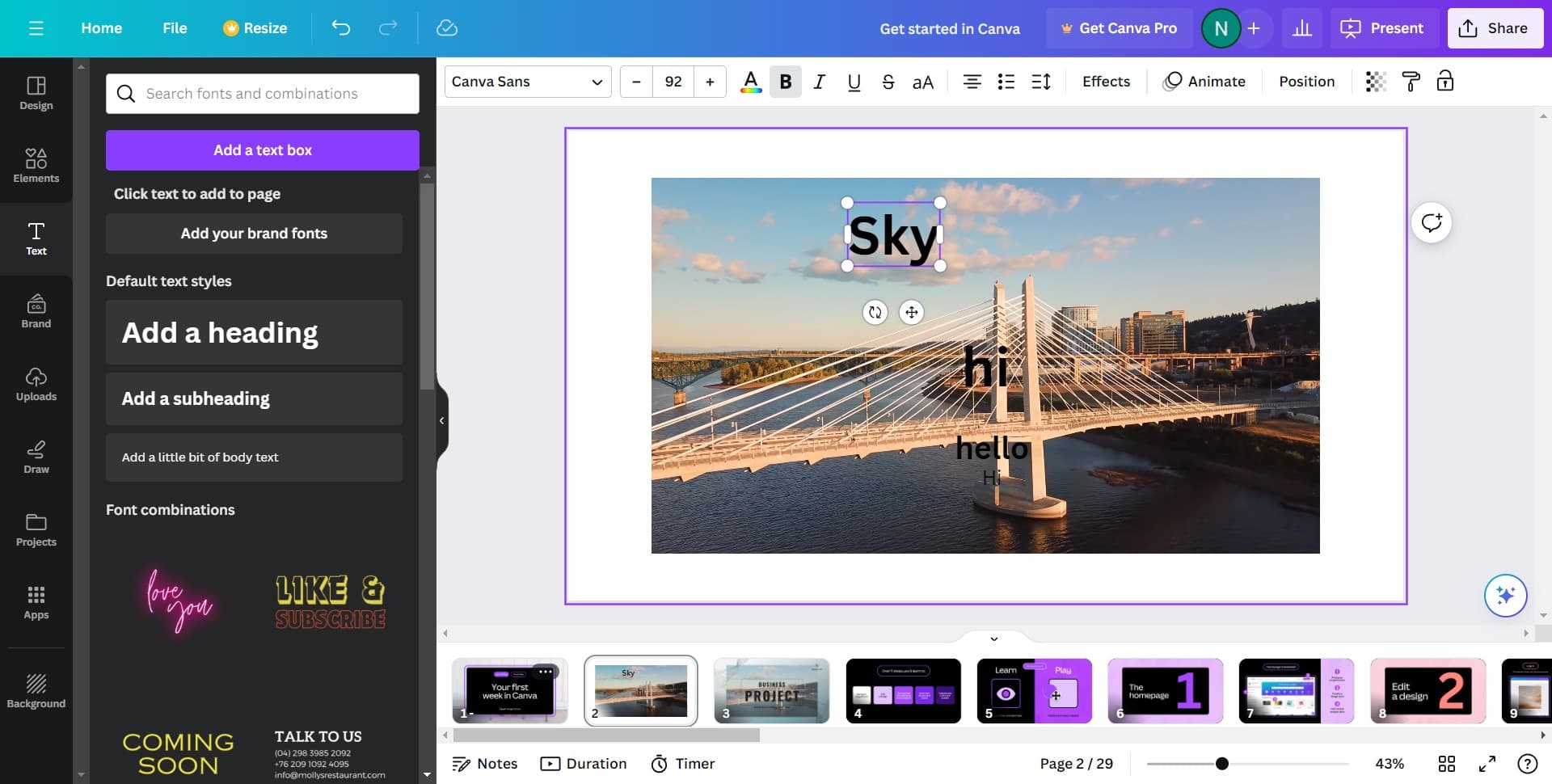 Finalize your text placement