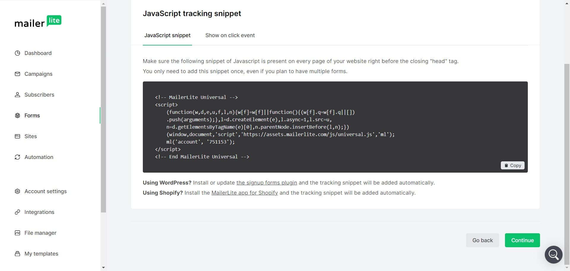 Select your publishing method