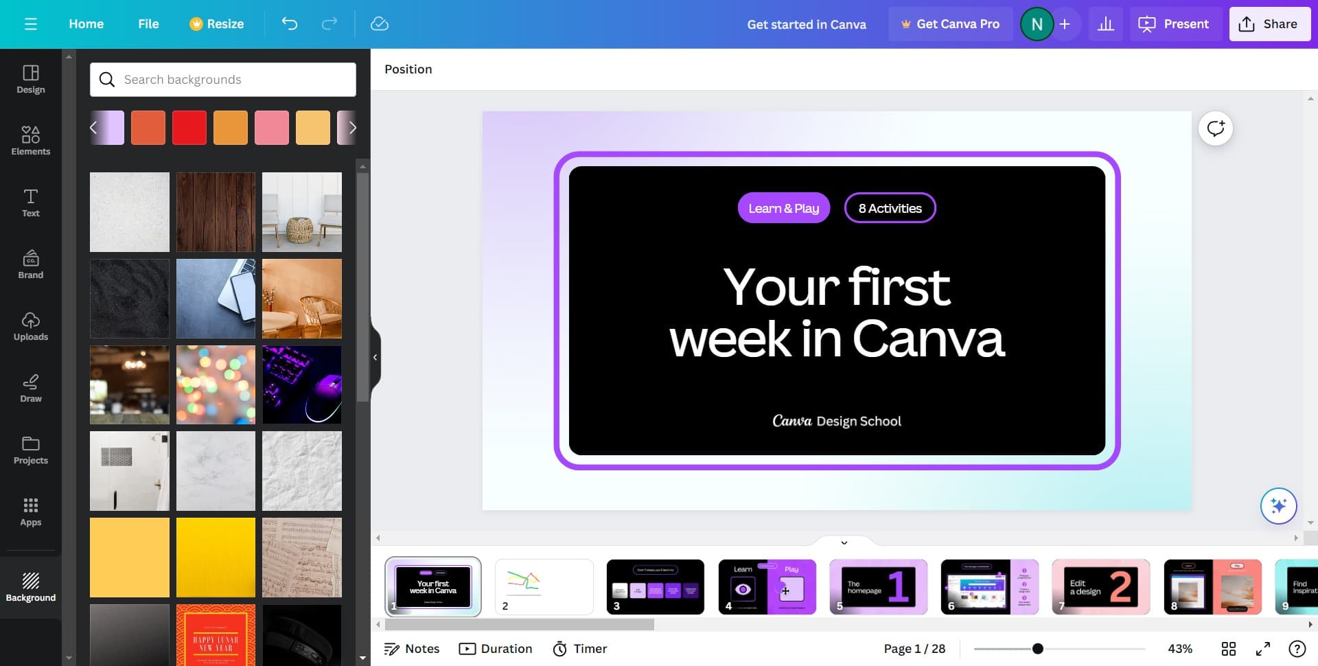Navigate to the start of the list
