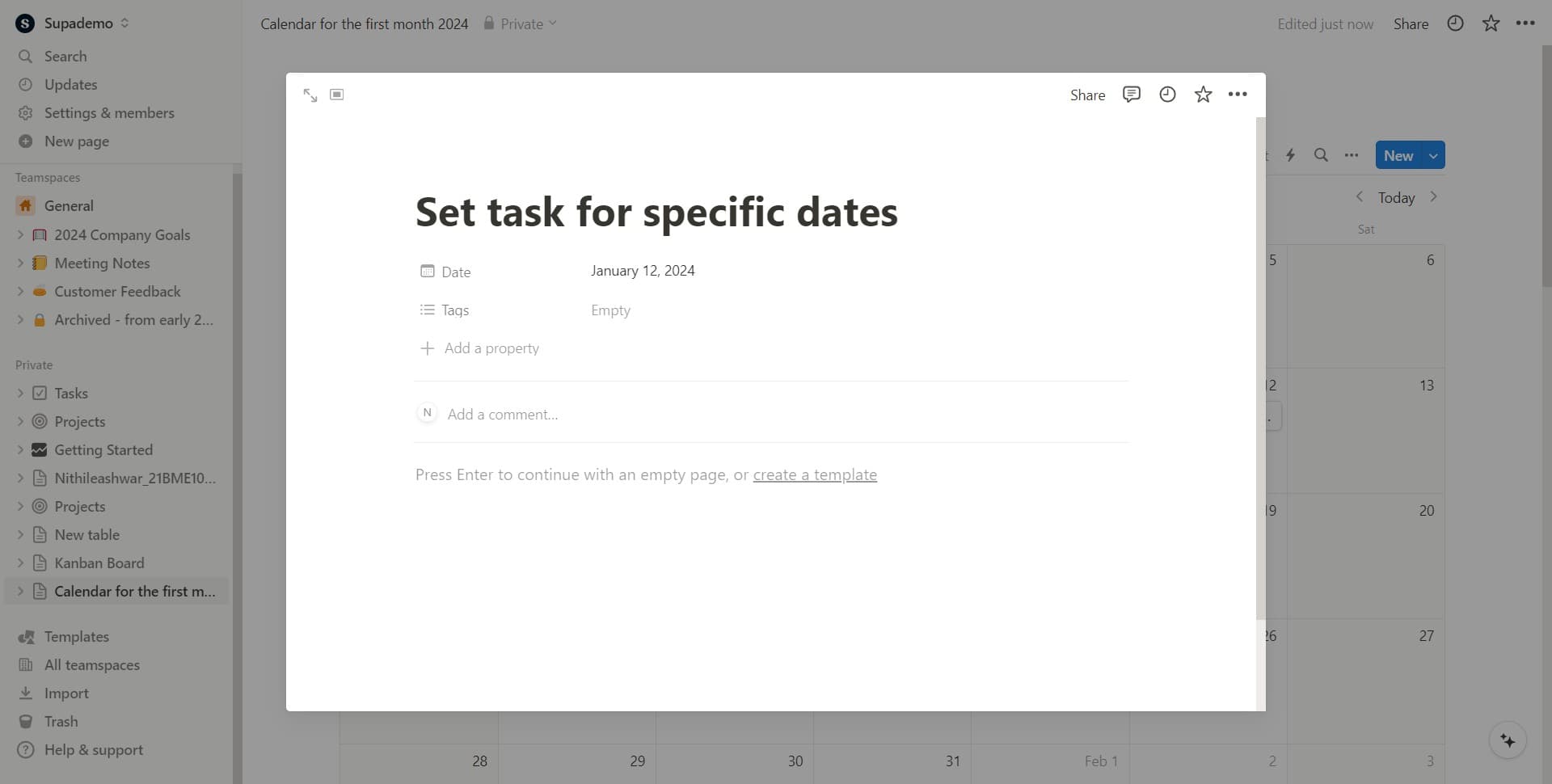 Begin adding calendar events