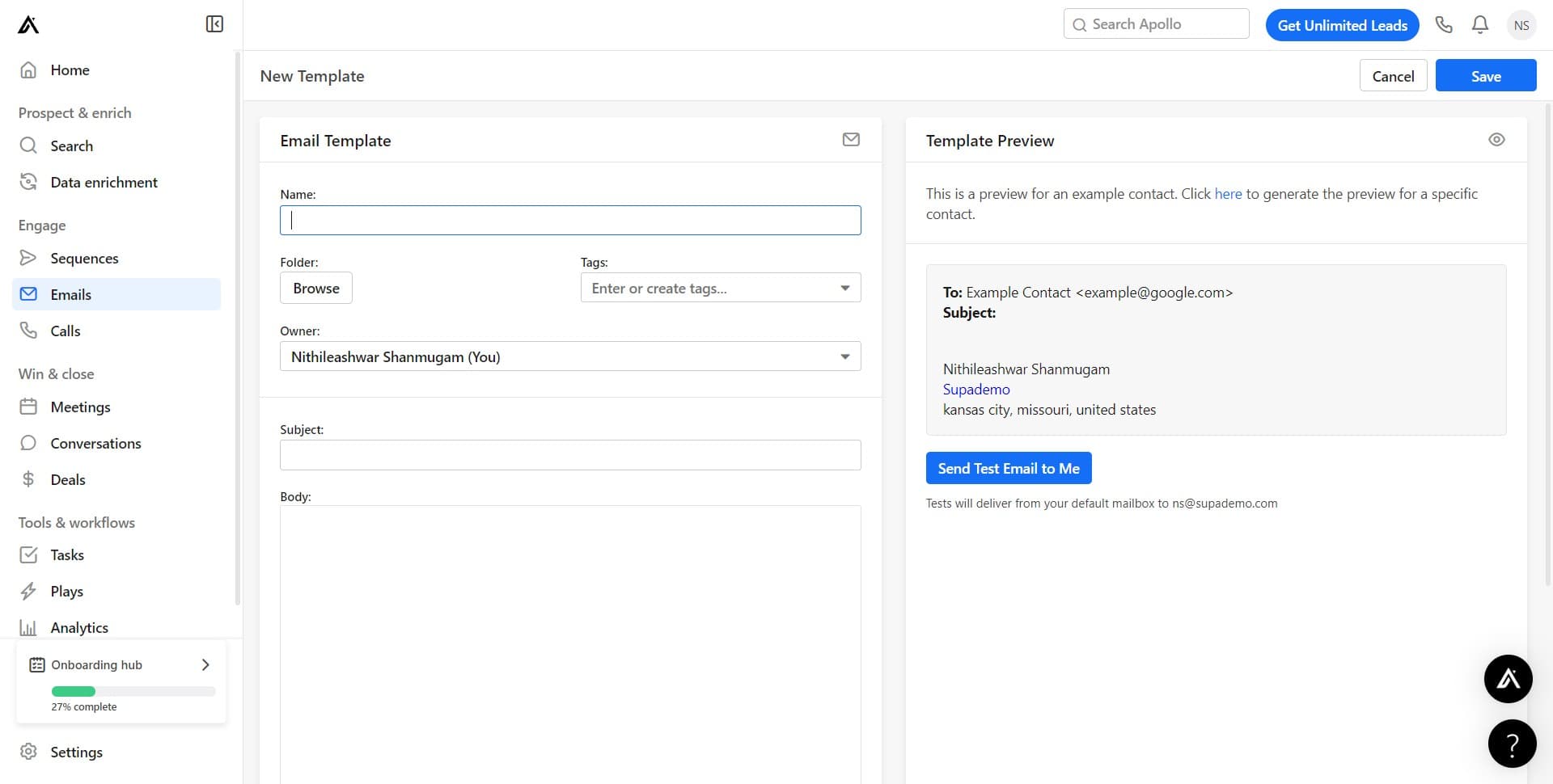 Configure template settings