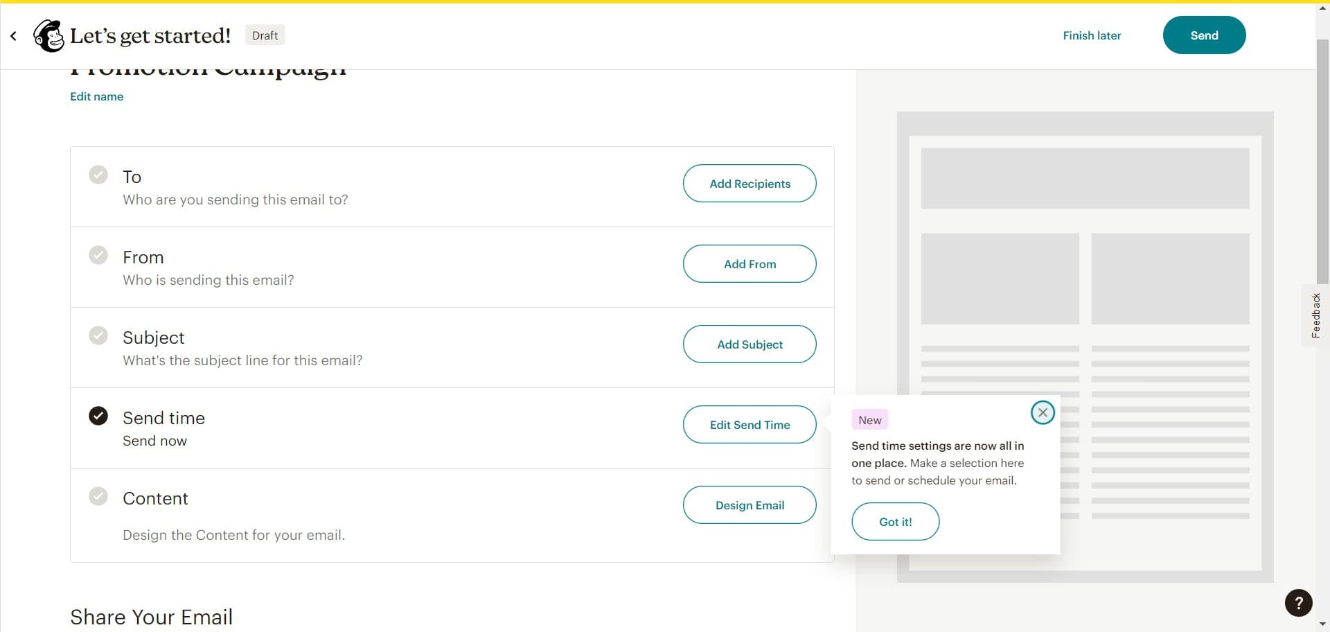 Configure campaign settings