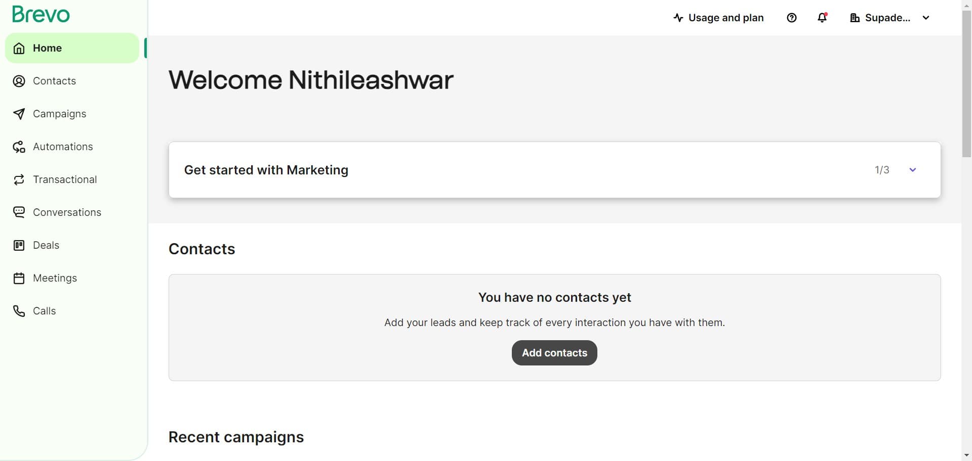 Click on Add contacts