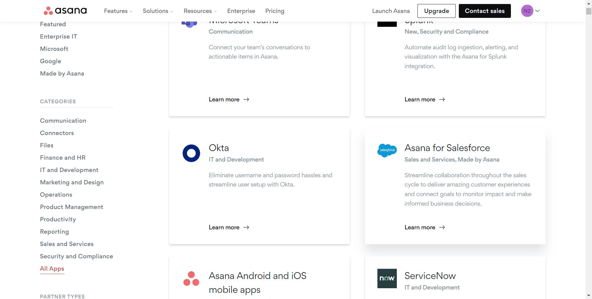 Select Asana for Salesforce