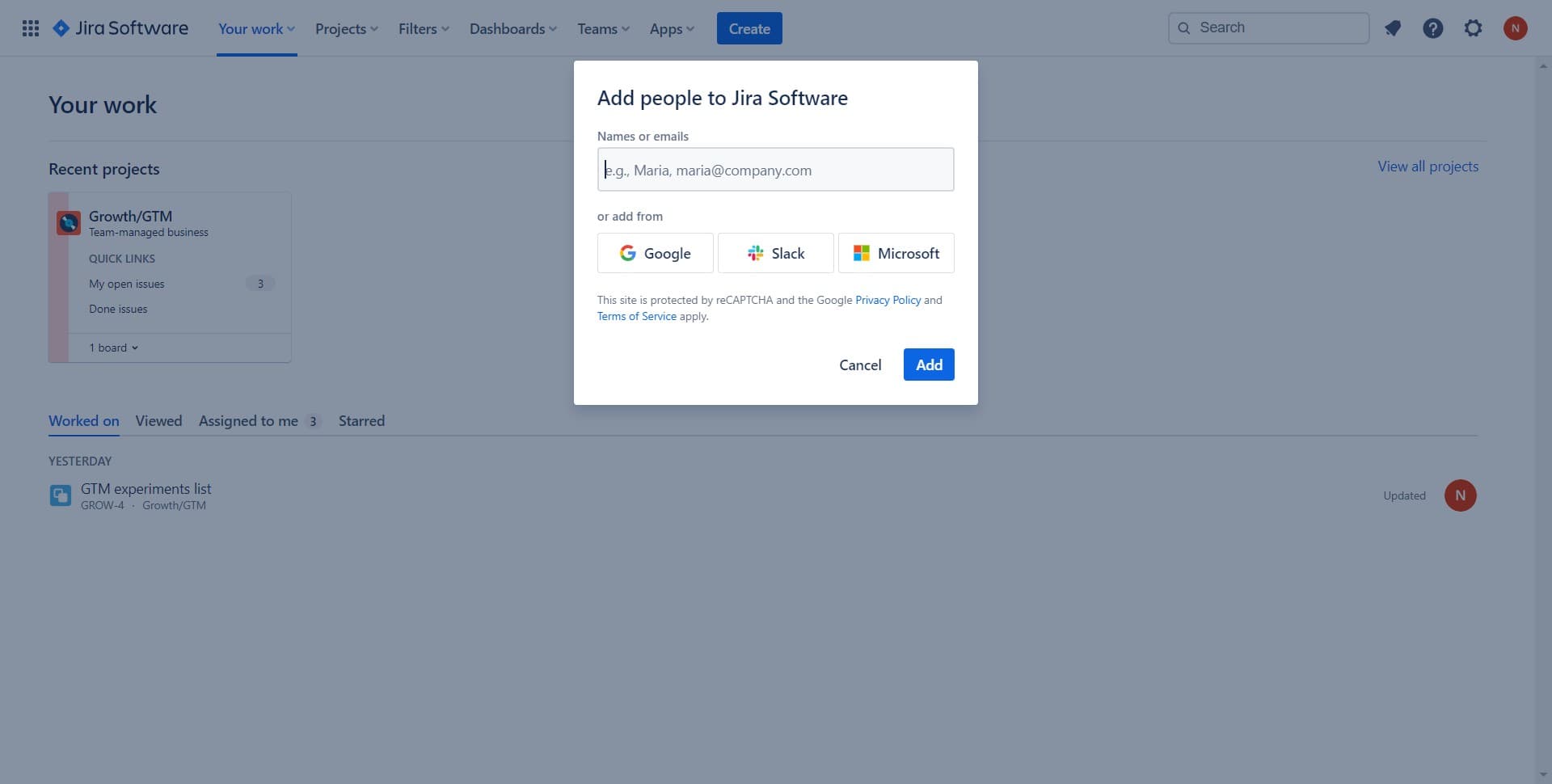 Navigate to the add person option