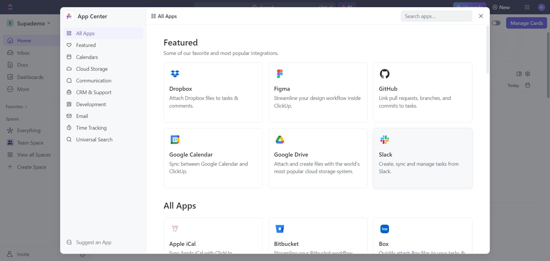 Select Slack integration