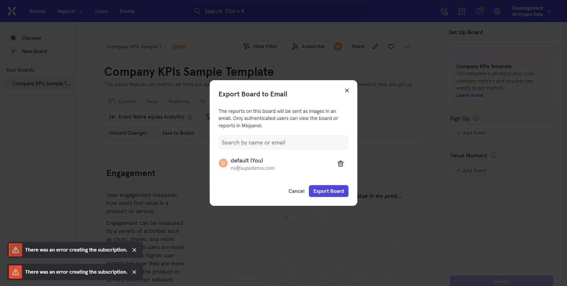 Upload exported board