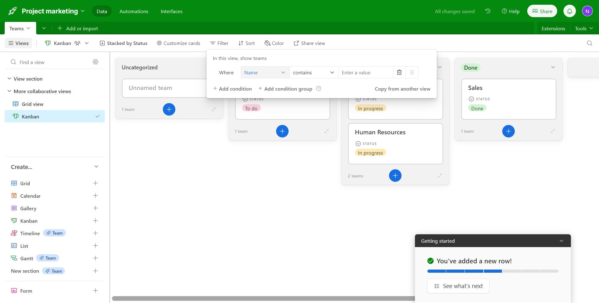 Select your filter field