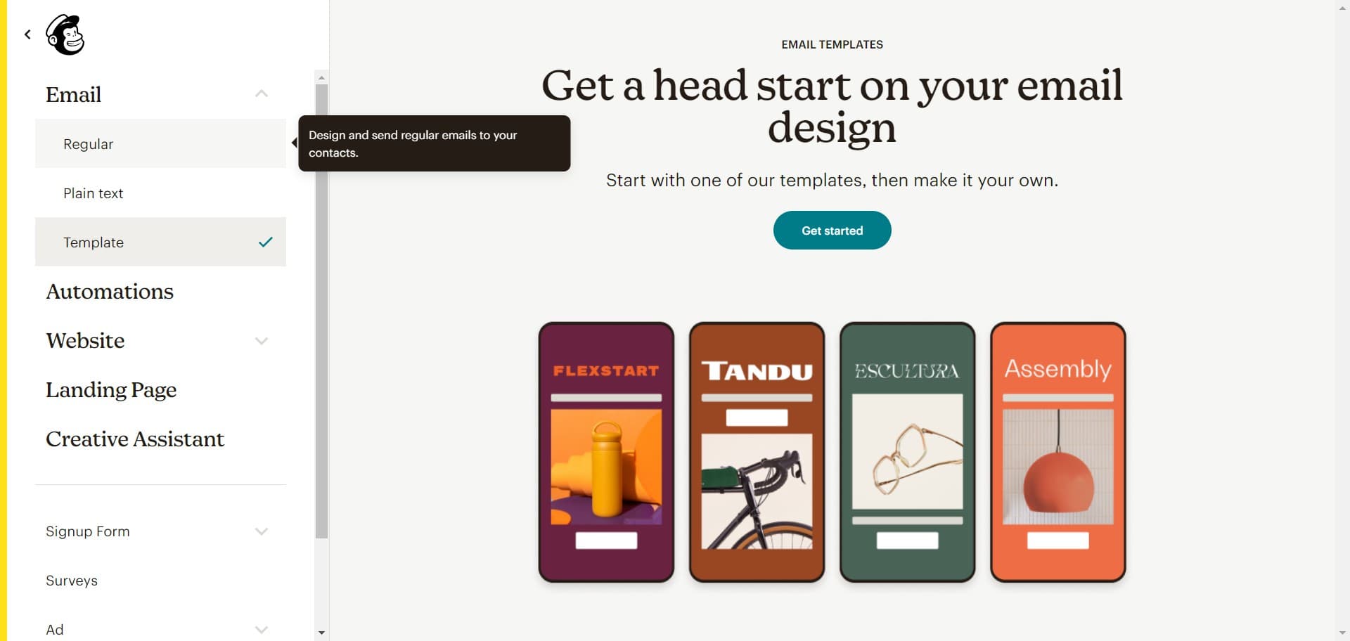Select a template design