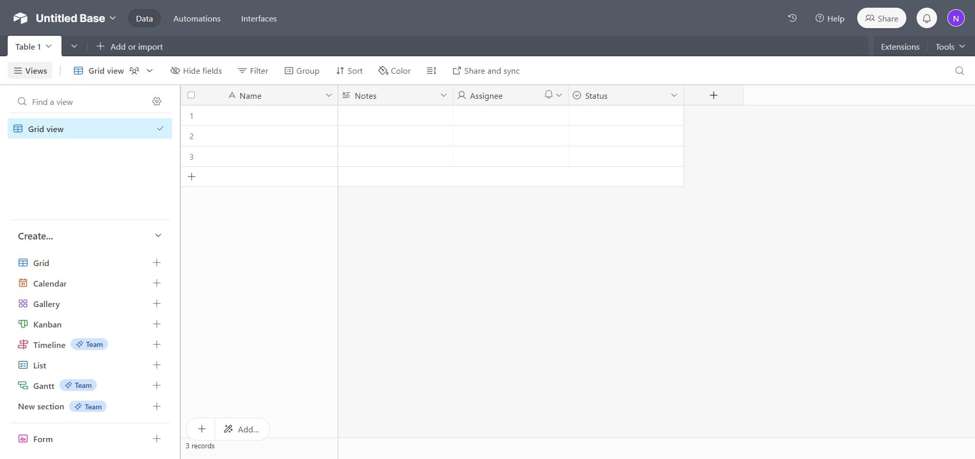 Click on Untitled Base