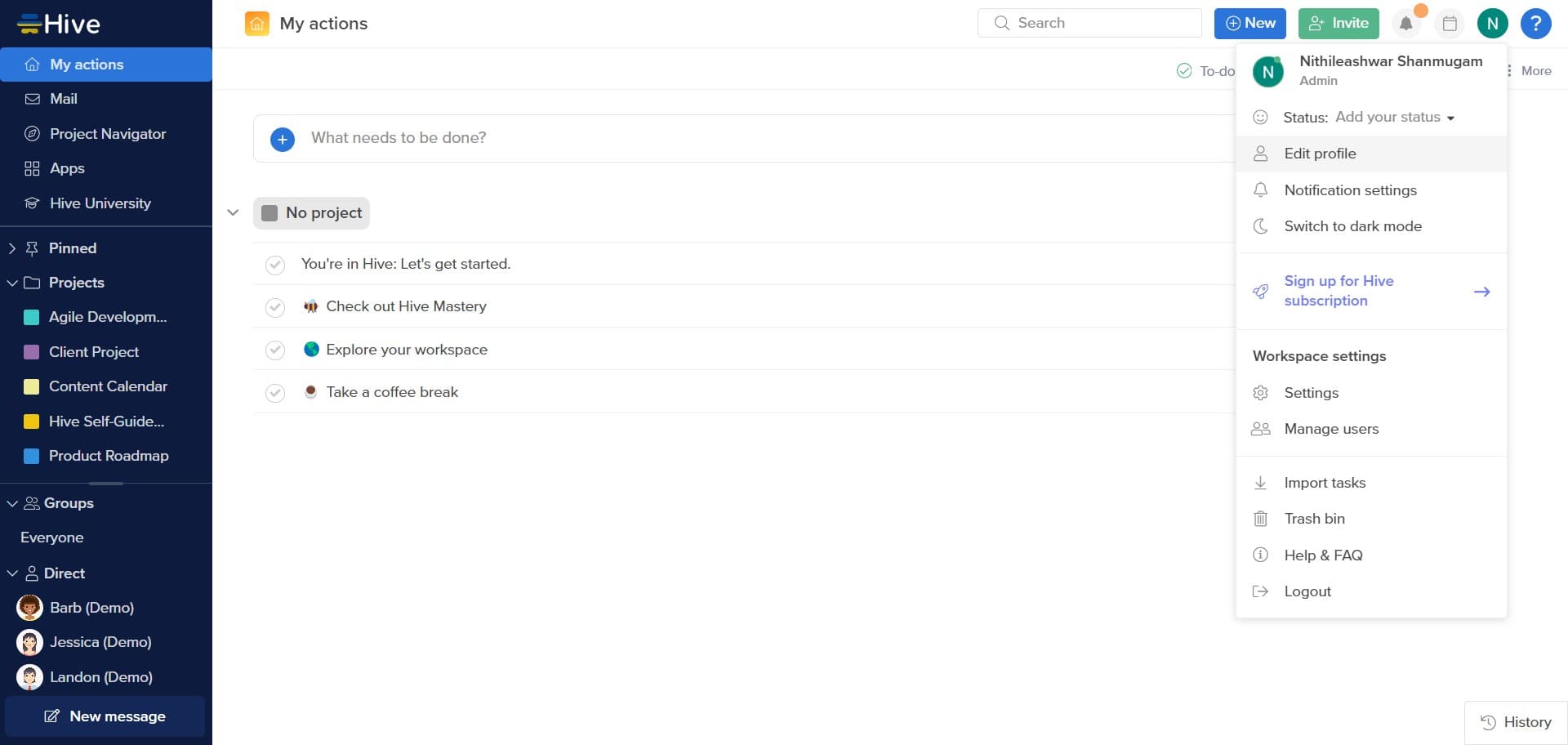 Click on Edit profile