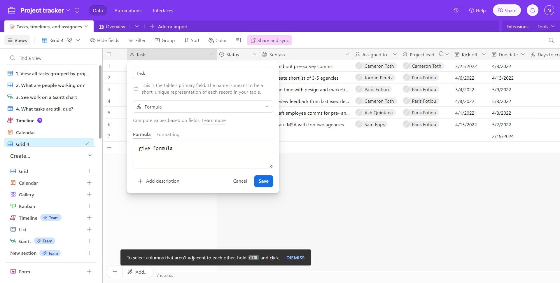 Save your formula field