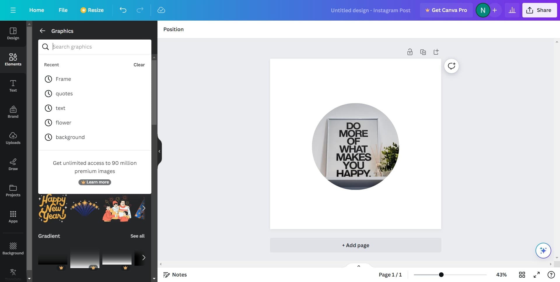 Select your desired graphic