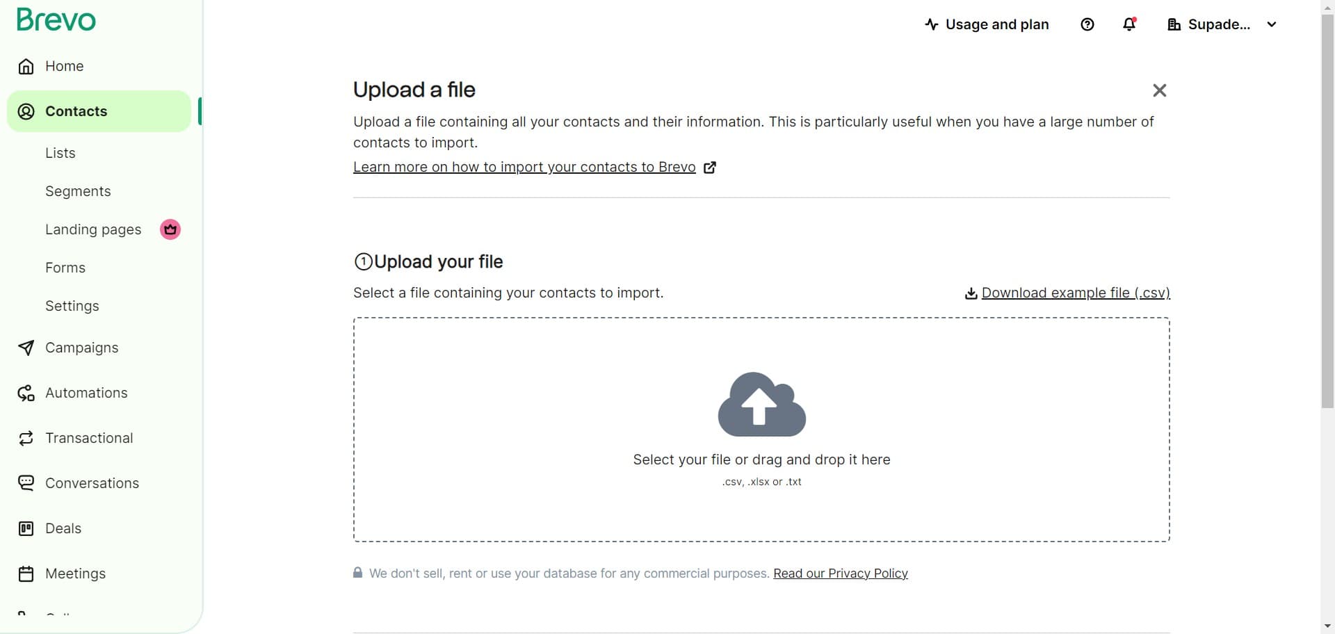 Proceed to file selection