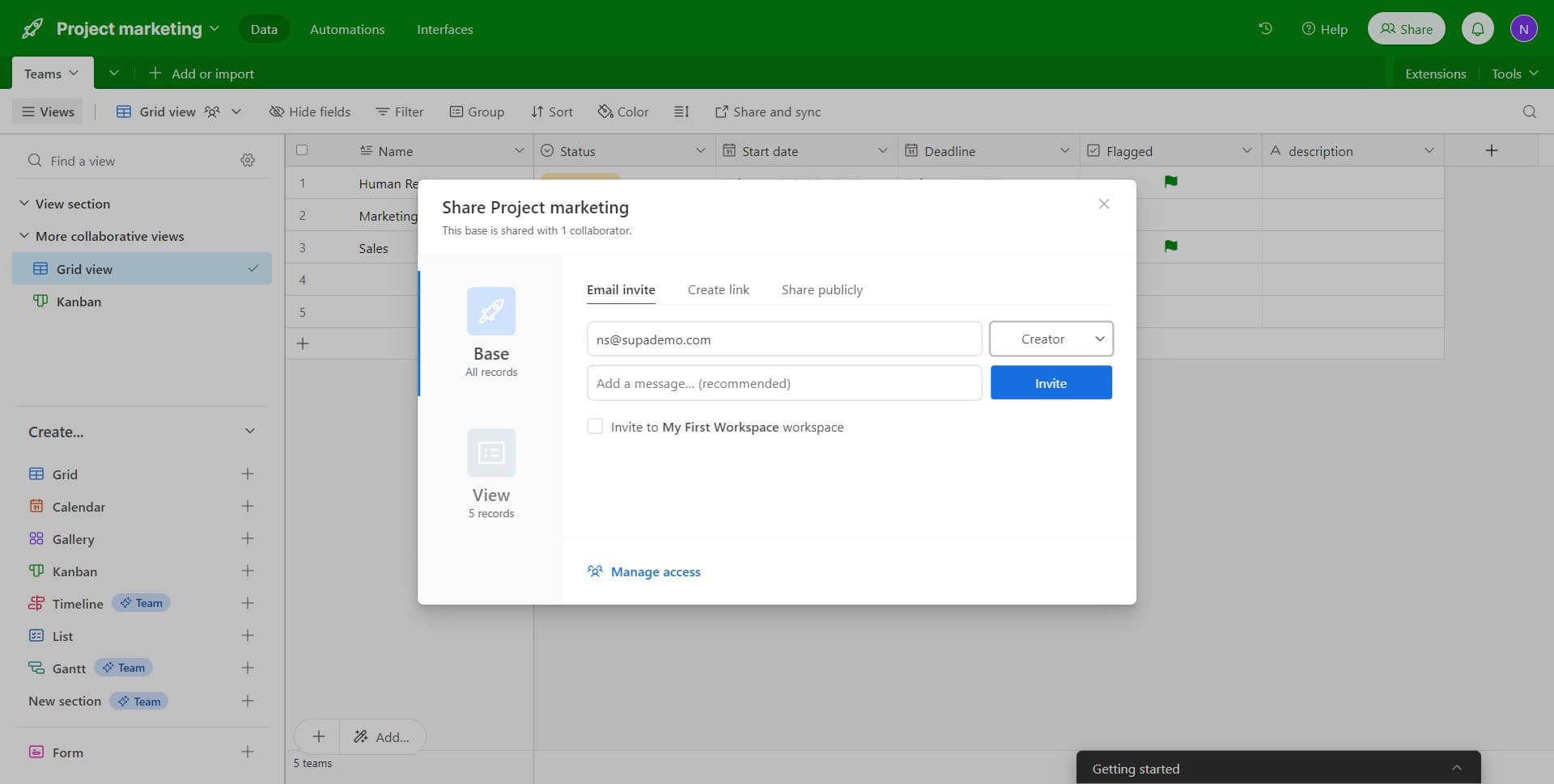 Set permission to Creator
