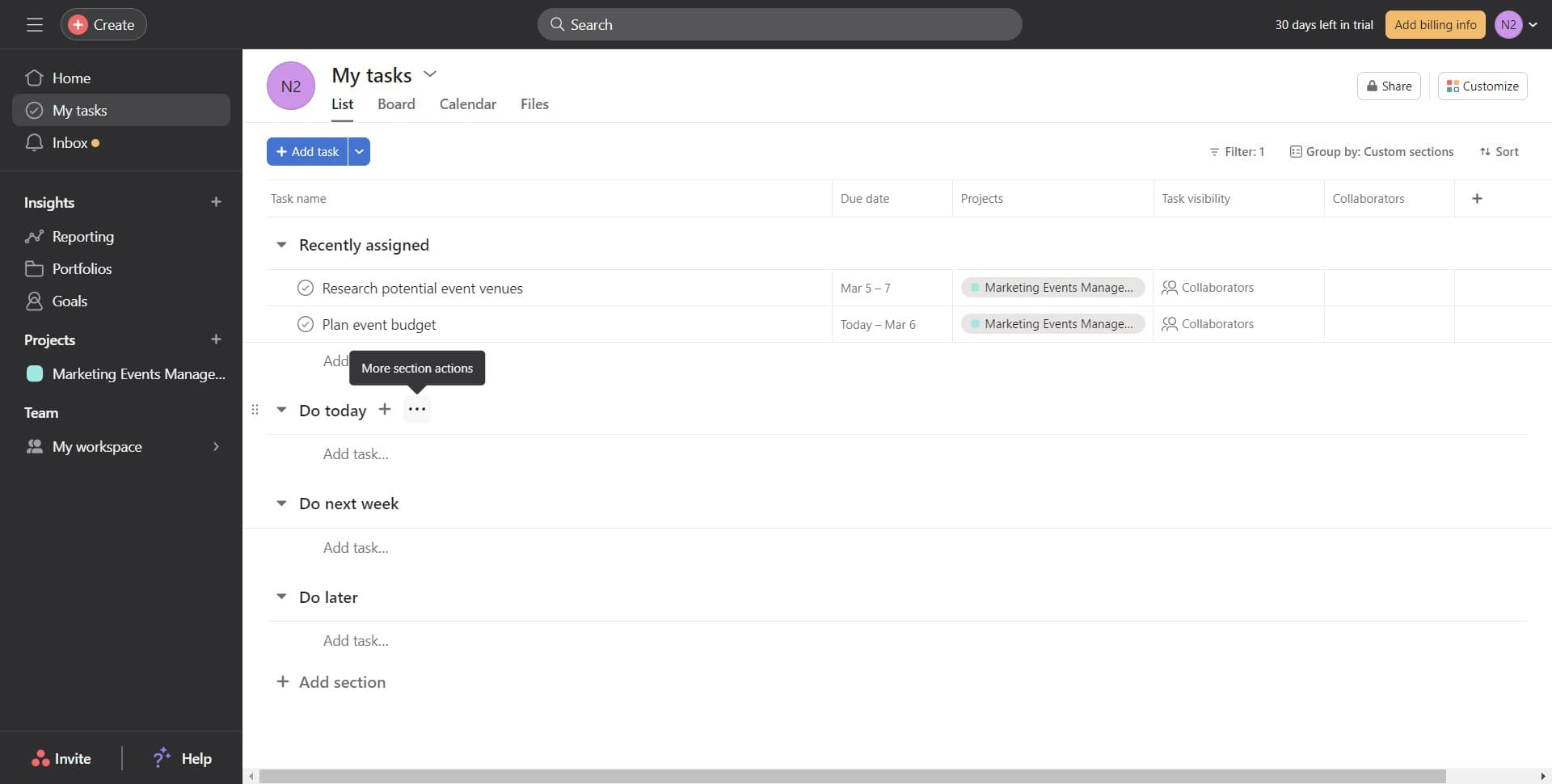 Access the rules menu