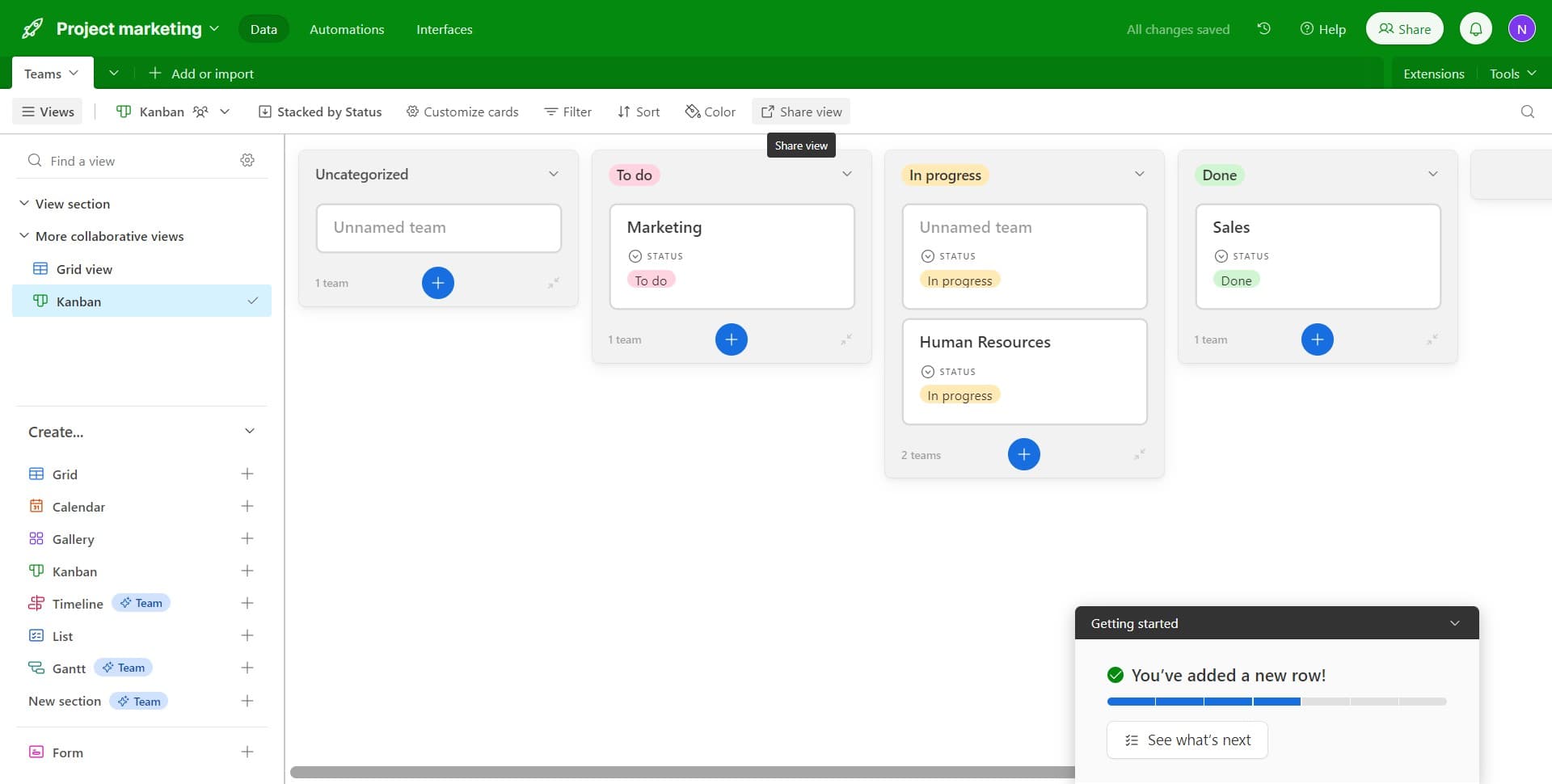 Access sharing options