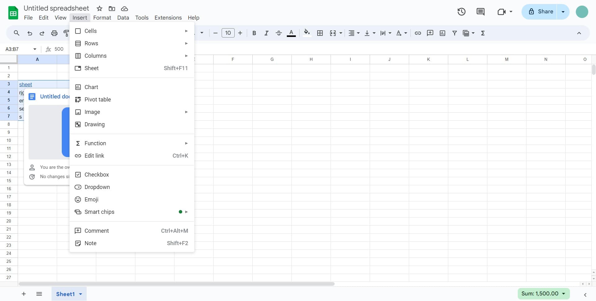 Click on Insert menu