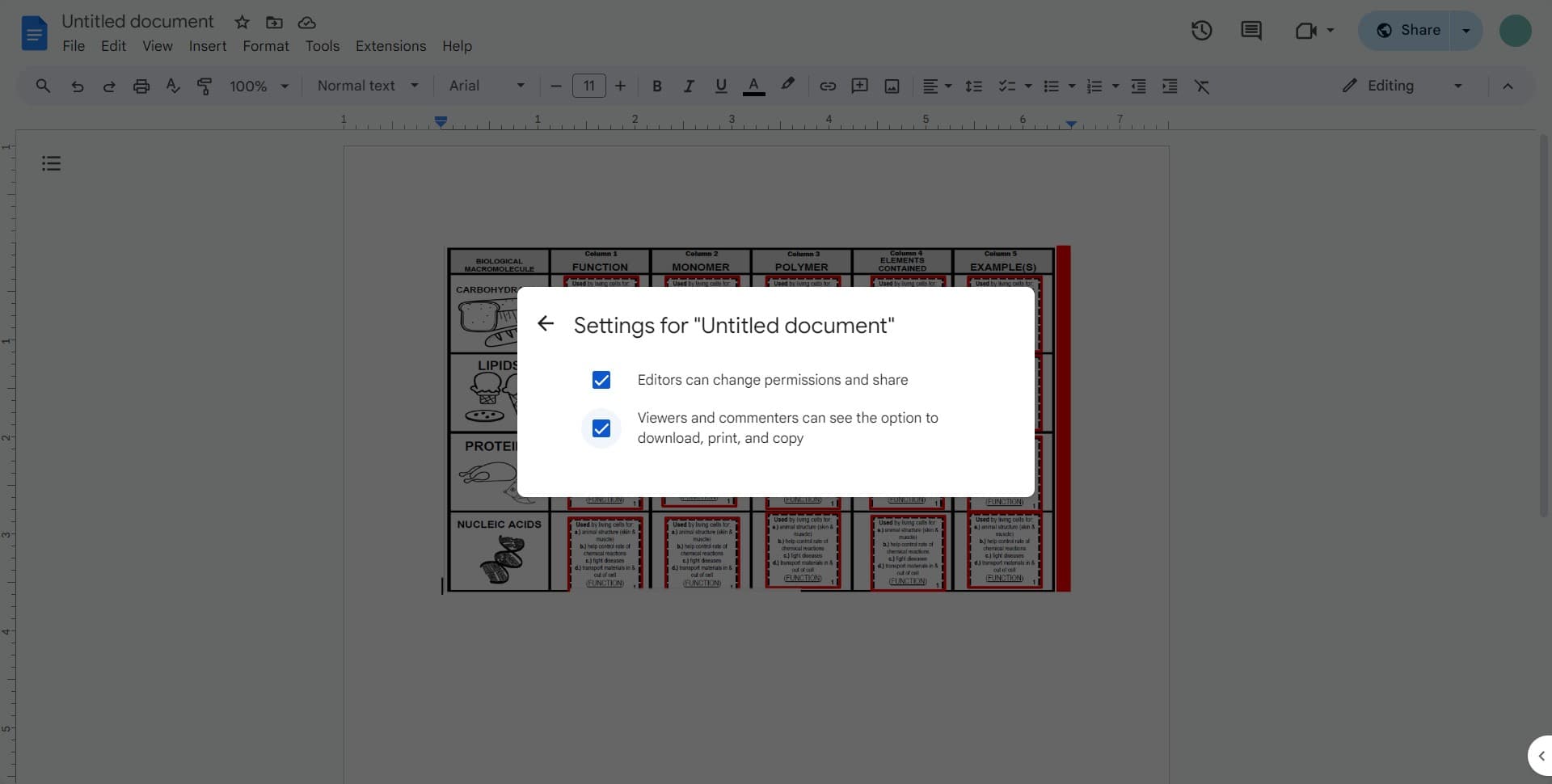 Navigate to advanced permissions