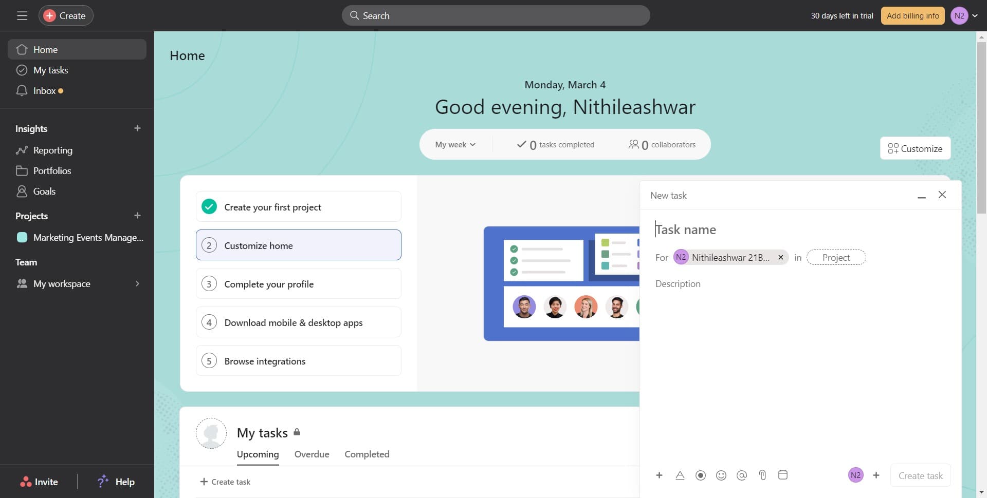 Complete the task details
