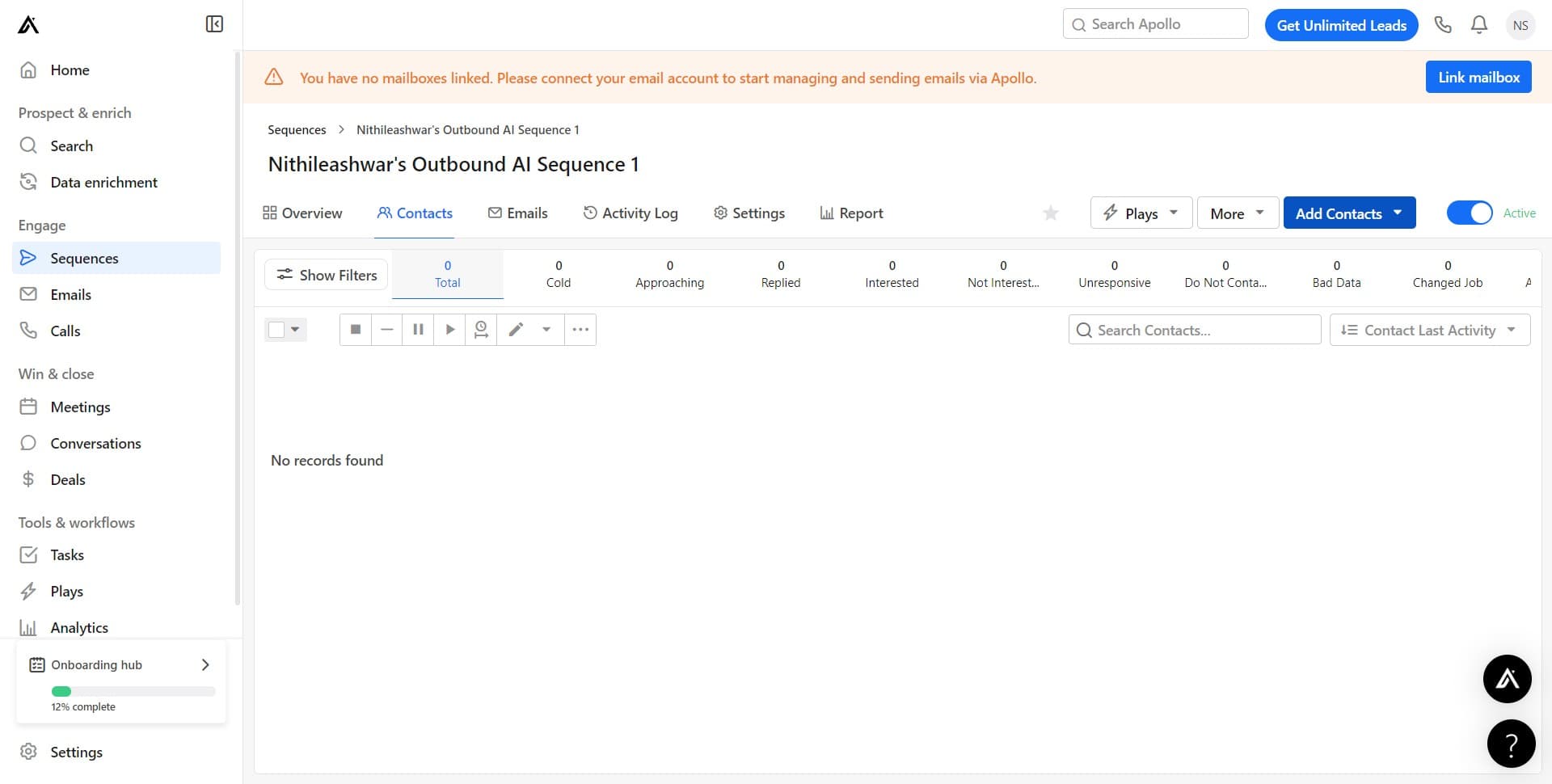 Access the contact management area
