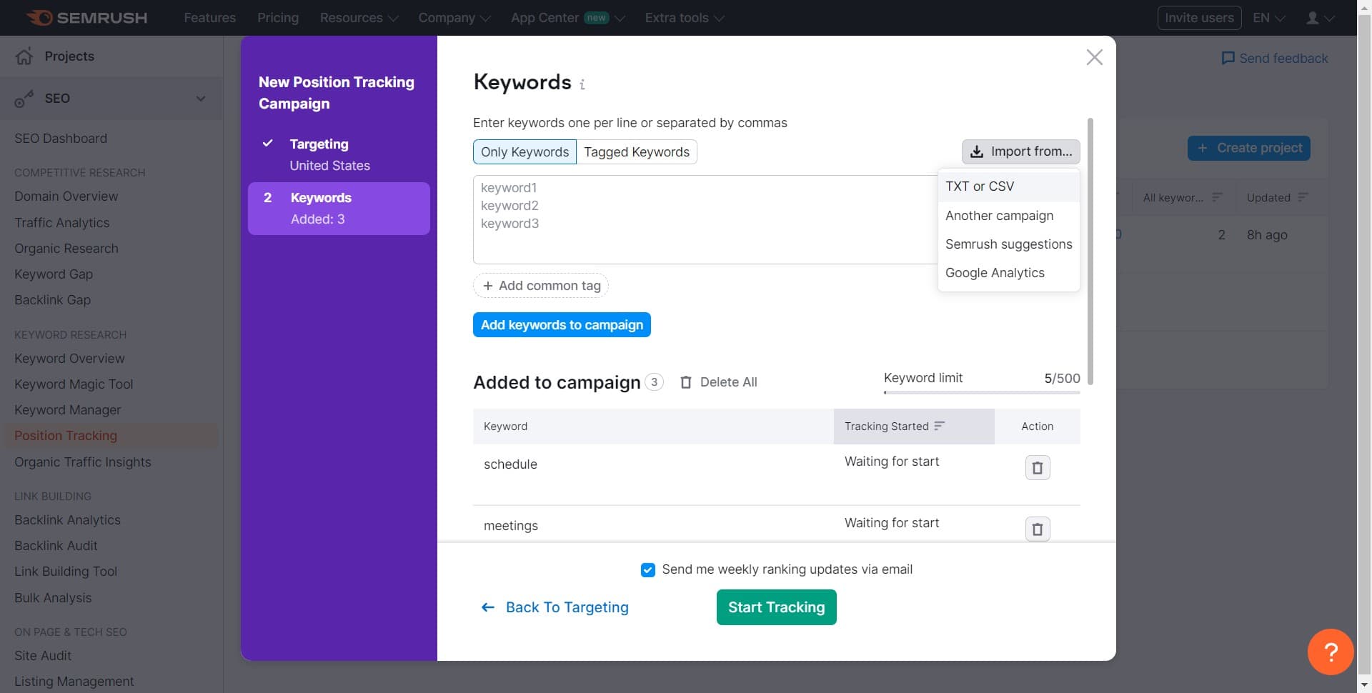 Import Keywords from File