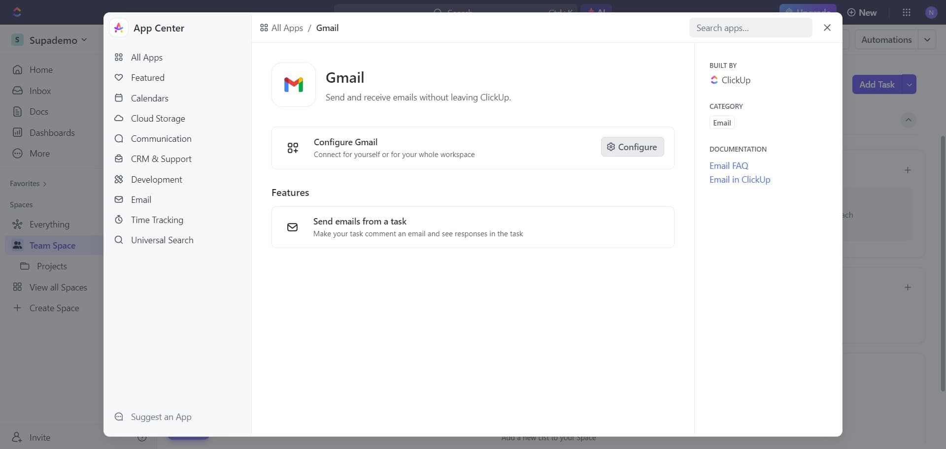 Begin Gmail configuration