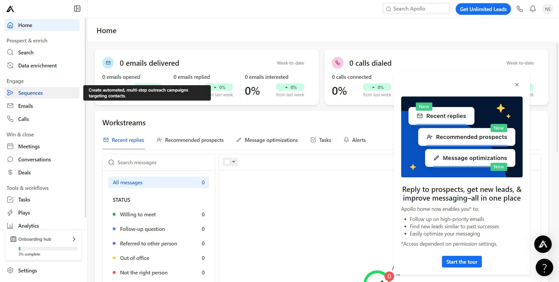 Navigate to the Sequences section