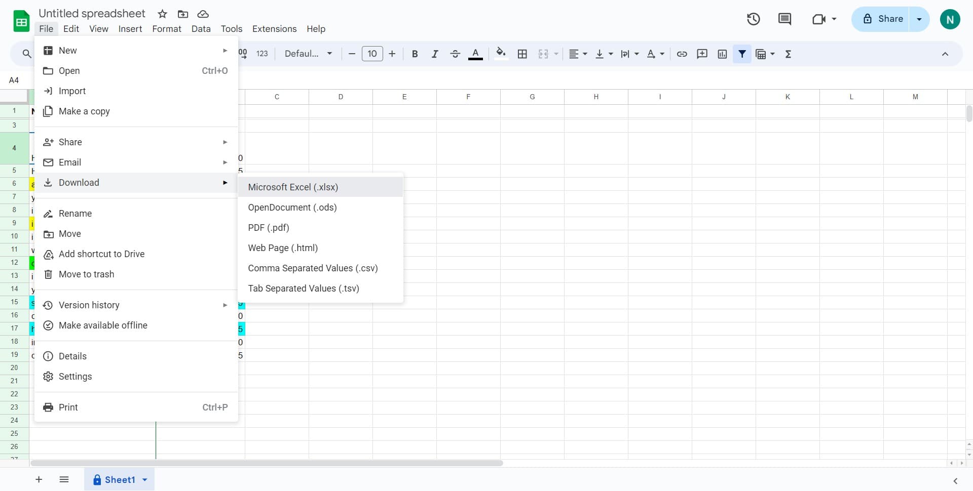 Select your desired format
