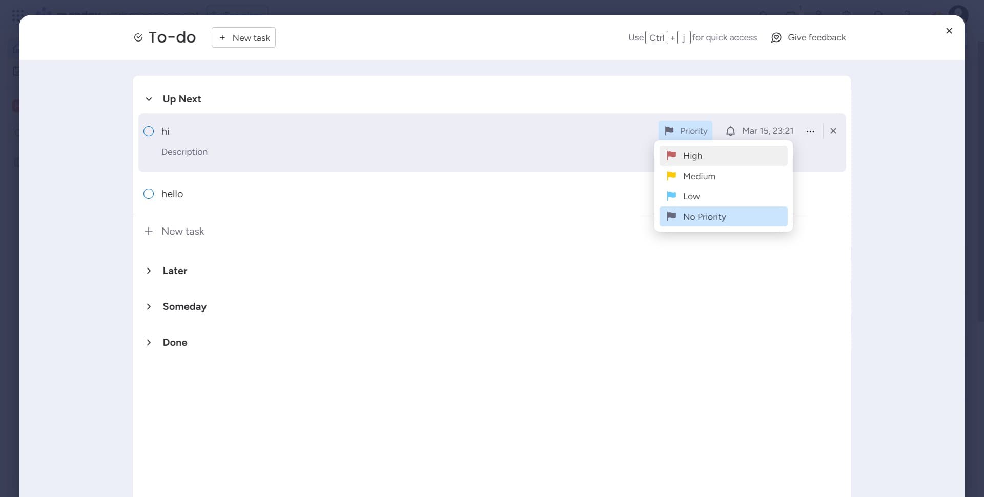 Set priority to High